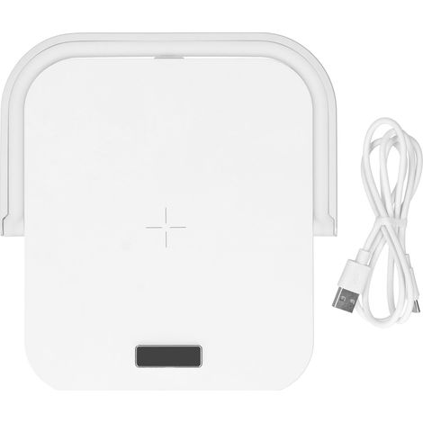 Lampe de bureau 5V recharge sans fil rapide multifonction socle support téléphone blanc (1/5)