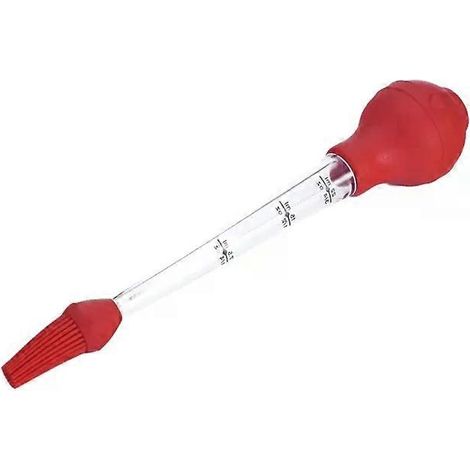 Pompe à assaisonnement en silicone pour dinde - Tube égouttoir avec brosse de nettoyage, rouge (1/2)