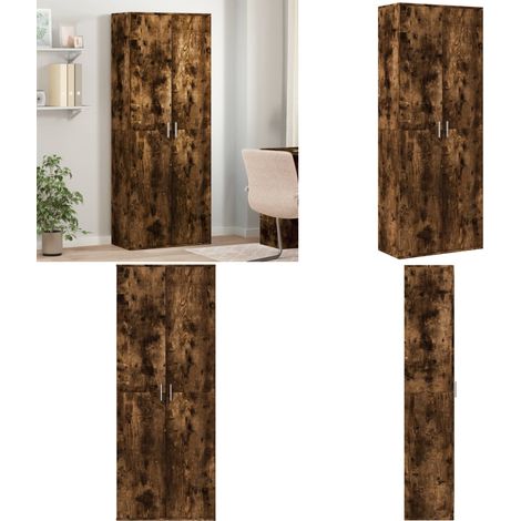 Highboard Räuchereiche 70x35x180 cm Holzwerkstoff - Hochregal - Holzwerkstoff (1/5)