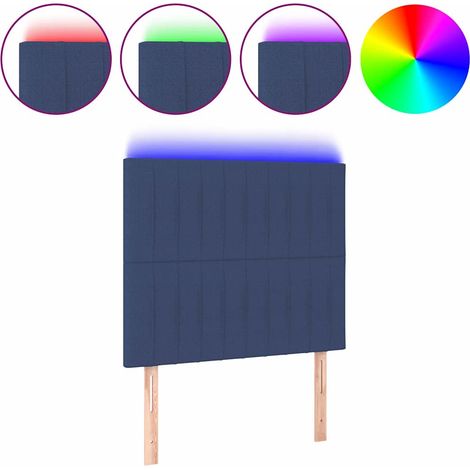 Maison Exclusive - Cabecero con luces LED tela azul 80x5x118/128 (1/5)