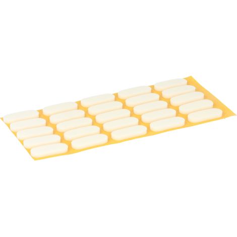 Antiscivolo antiurto adesivo 9x20 mm. spessore 2,5 mm. bianco 25 pz.