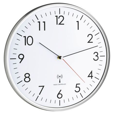 TFA 60.3514 weiß/silber Analoge Funk-Wanduhr (1/5)