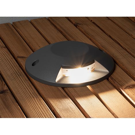 LED Bodenaufbaustrahler 1flammig Aufbauspot aussen anthrazit ALU Ø20cm IP65 (1/5)