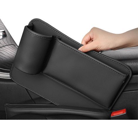 Organizador para el hueco del asiento del coche, relleno para el hueco lateral del asiento del coche, caja de almacenamiento de cuero sintético para el hueco de la consola del coche (1/5)