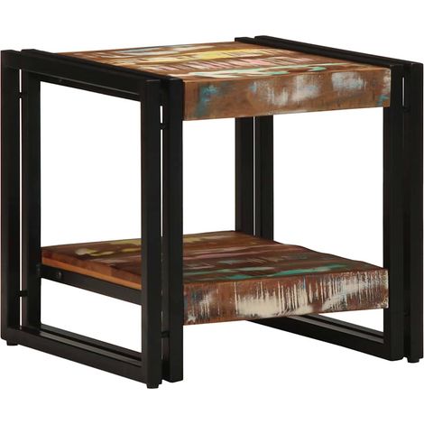 Table basse Table de salon Table de café Multicolore 40 x 40 x 38 cm Bois Recyclé Solide (1/5)