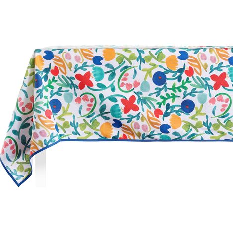 Nappe Rectangulaire 140x320 10-12 Places, Coton Doux Résistant, Toile de Tissu Cuisine et Salle à Manger Intérieure/Extérieure, Accessoire Table à Manger Durable Lavable 40° (1/5)