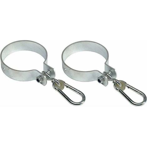 Juego de 2 ganchos de suspensión con mosquetón para vigas redondas de 5 cm - KZQ