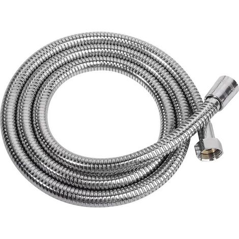 Flexible de Douche en Acier Inoxydable 1,5m, Tuyau de Douche Tressé avec Raccords Standard, Anti-Entortillement et Anti-Fuite, Argenté Chromé