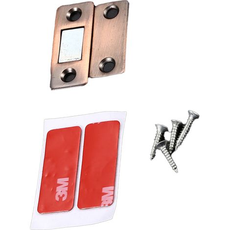 Loquet Magnétique - 4 Pièces - Épaisseur 2,5 mm - Pour Portes de Placard Tiroirs Armoires et Fenêtres - Fixation Adhésive ou Visée (1/5)