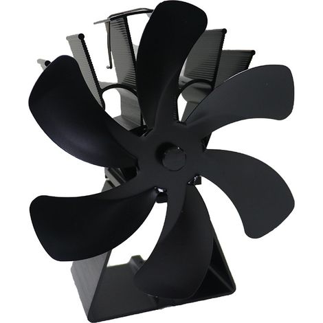Ventilateur de poêle à bois à 6 pales, silencieux, à alimentation thermique, pour poêle à bois/cheminée/poêle à bois (1/4)