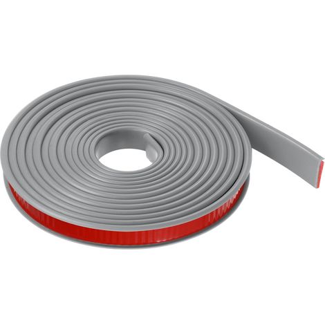 Bande de Chant en U 45/64" x 19.7ft (18mm x 6M) Auto-adhésive TPE Ruban de placage Flexible Protection Bordure Souple pour Meuble Armoire Table réparation, Gris (1/5)