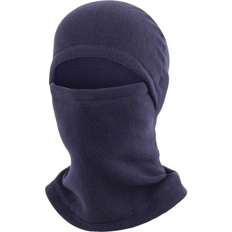 Full fleece balaclava for skiing, cycling, running, windproof, neck warmer, scarf, shawl, hood for winter sports, black (navy blue) (1/5)