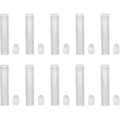 10 flacons rouleau voyage 7 ml vides rechargeables plastique pour parfum huile essentielle, lot de 10 (1/5)