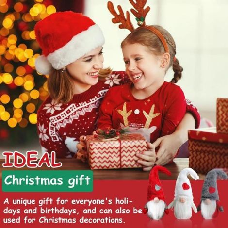 3Pcs Decoration Noel, 29cm Décoration Père Noël, Lutin de Noel Decoration,Peluche Elfe Décoration pour Cheminée (1/4)