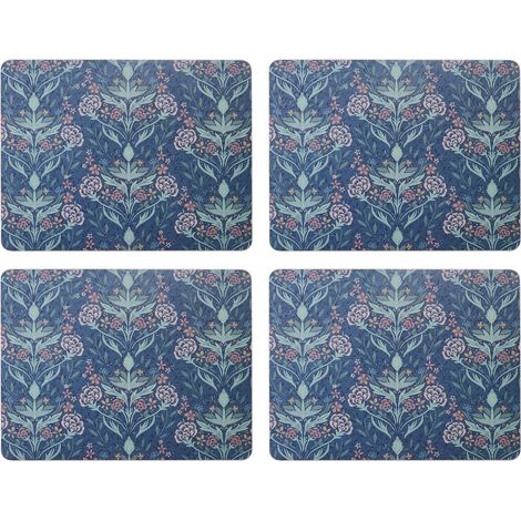 Set de 4 Sets de Table rectangulaires imprimés Bleus, Dos en liège, résistants à la Chaleur et aux Taches, protègent Les Surfaces jusqu'à 120 °C (1/5)