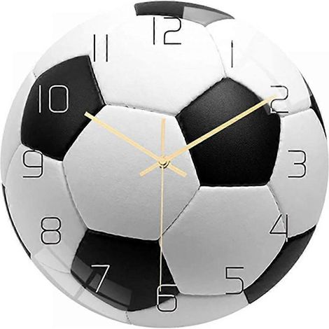 Horloge murale basketball, football, golf, baseball, tennis, réveil pour chambre ou salon, cadeau d'anniversaire ou de Noël pour enfant, fils, garçon, bébé (1/5)