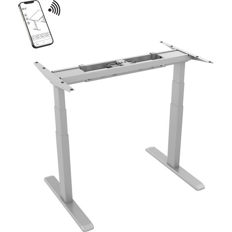 Pied de bureau motorisé assis-debout, Hauteur 62- 128 cm, Gris - Connecté (1/3)