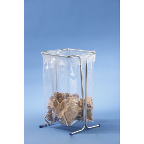 Mottez – Support sac poubelle fixe 100-110 litres – B015CNM – Tube acier zingué Ø 20 mm – Charge max 20 kg – Remplissage facile par tension (1/4)