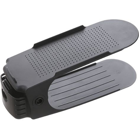 Organisateur de chaussures double couche, noir (1/4)