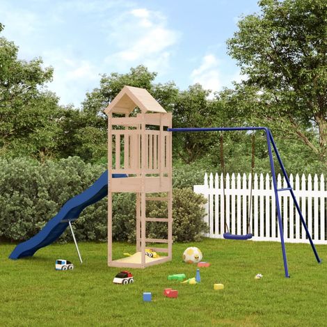 Aire de jeux d'extérieur,Maisonnette de jeu,Maison enfant bois de pin massif BDXN31029 (1/5)