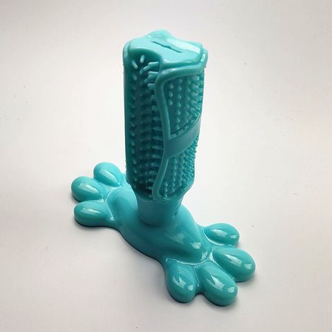 Jouets pour chiens dents de meulage résistantes aux morsures chewing-gum mauvaise haleine fournitures de brossage dents de chien moyennes et grandes jouets de nettoyage oral(lac bleu) (1/3)