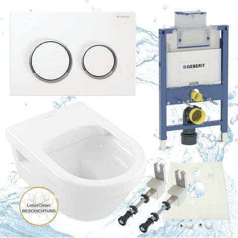 Geberit Vorwandelement Omega 82 cm Villeroy Boch Architectura WC spülrandlos Komplettset (1/4)