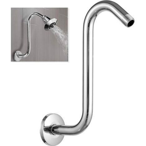bras de douche de 20 cm, rallonge de pommeau de douche, rallonge de bras de douche murale en acier inoxydable (1/5)