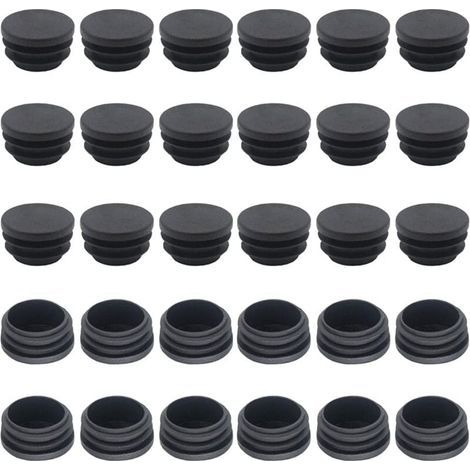 Embout de Chaise 25mm 50 Pièces Bouchon pour Tube Rond Embout pour Tube Embout Tube Rond Bouchons de Tubes Rond Embout Entrant Rond Bouchon pour Pied de Chaisse Capuchon pour Poteau (1/4)