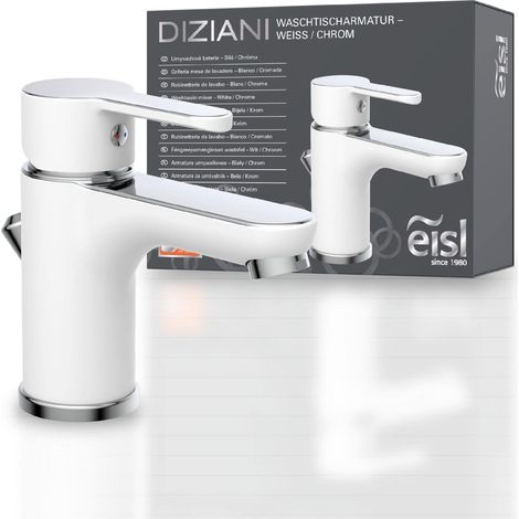 EISL disegno Nuevo, Miscelatore monocomando per lavabo, 1 pezzi, bianco/cromato, ni075dinwcr (1/5)