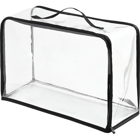 Sac de protection en PVC transparent pour sac à main, organiseur de rangement avec fermeture éclair et poignée, idéal pour placard, voyage, trousse de maquillage et toilette. (1/5)