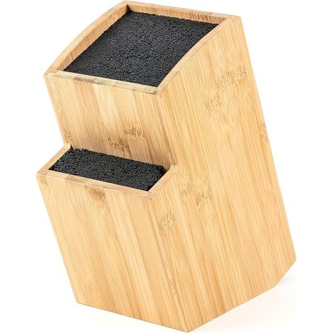 Porte - couteaux - porte - couteaux sans couteau - porte - couteaux en bois (bambou, brun, carré, incliné) (1/4)