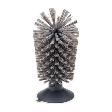 royaluxe - Brosse de nettoyage, nettoyant pour vitres verticales, verre avec brosse à verre paresseux, base à ventouse pour nettoyer la déviation de la brosse abrasive de la bouteille. Noir. (1/4)
