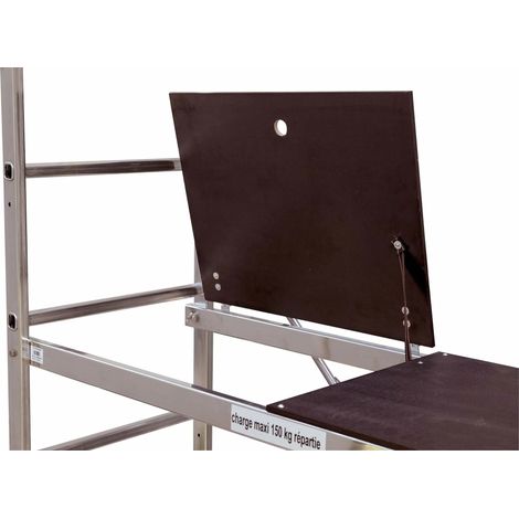 Centaure – Plancher à trappe pour échafaudage B4 203702 – Bois antidérapant – Dimensions 1,30x0,46m – Accès intérieur avec fermeture automatique