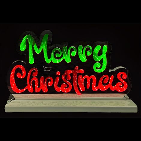 Scritta Merry Christmas 3D Tridimensionale 32 cm Decorazione Natalizia luminosa decorazione natalizia per casa ufficio locali commerciali (1/4)