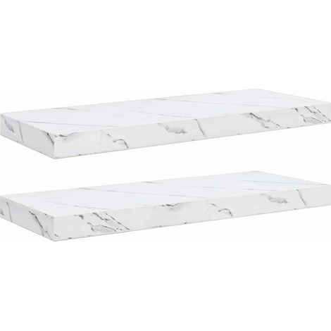 Étagère Murale 2 pcs Étagères flottantes Marbre blanc 60 x 23,5 x 4 cm (1/5)