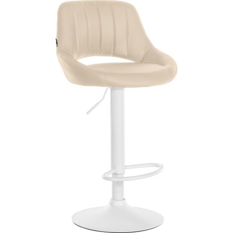 Sgabello da Bar Milet in Pelle Sintetica crema bianco (1/5)