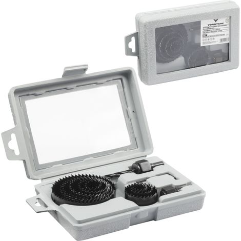 Jeu de scies cloches pour bois avec accessoires, 12 pièces, 19-82 mm, acier inoxydable (1/5)