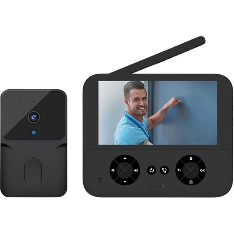 Interphone Vidéo Sans Fil 4,3" IPS - Caméra HD sans Abonnement - Vision Nocturne - Audio Bidirectionnel - Enregistrement Auto Photos/Vidéos (1/5)
