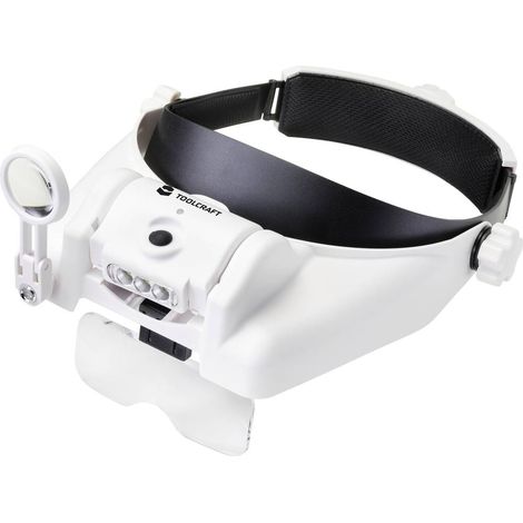 TOOLCRAFT TO-7440588 Lampada LED frontale con illuminazione LED Ingrandimenti: 3.5 x, 2.5 x, 2.0 x, 1.5 x, 1.0 x Lente: