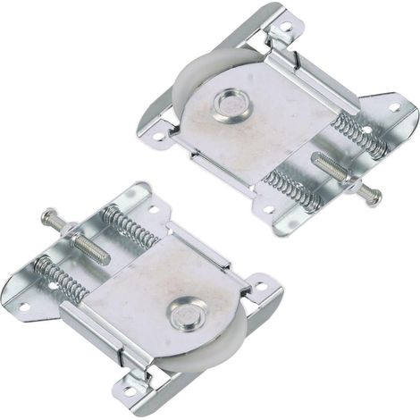 2 roulettes porte coulissante fer/nylon, pour armoires/fenêtres/portes, charge 30 kg, remplacement facile