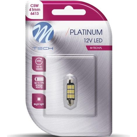 AMPOULES LED X 2 - NAVETTE C5W 41MM 9XSMD5630 BLANC (L816W PLATINUM)