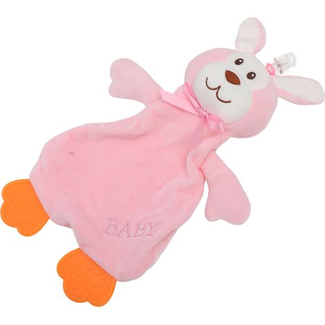 Couverture bébé douce et moelleuse aux couleurs vives, serviette multifonctionnelle pour le confort des bébés dès 3 mois, motif lapin rose. (1/5)