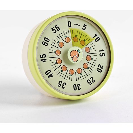 Minuteur de cuisine magnétique, sans piles, vert, avec compte à rebours pour la cuisson.