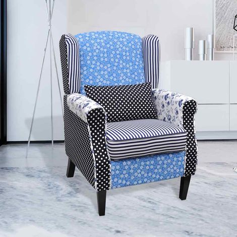 vidaXL Fauteuil avec design de patchwork Tissu (1/5)