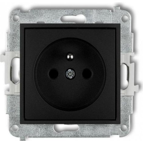Mini-Einzelsteckdose mit/mit Abdeckungen, mattschwarz 12MGP-1zp