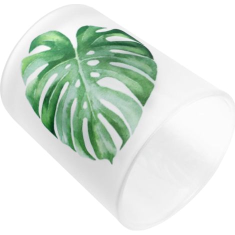 Lot de 6 Bougeoirs en Verre avec Motif Monstera, Bougeoir Créatif Nordique pour Décoration Intérieure, Ornement de Table Ajoutant Une Ambiance Romantique (1/5)