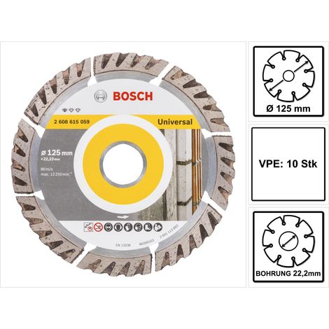Disco diamantato Bosch Standard per Universal 125 x 22,23 (confezione da 10) 125x22,23x2x10mm