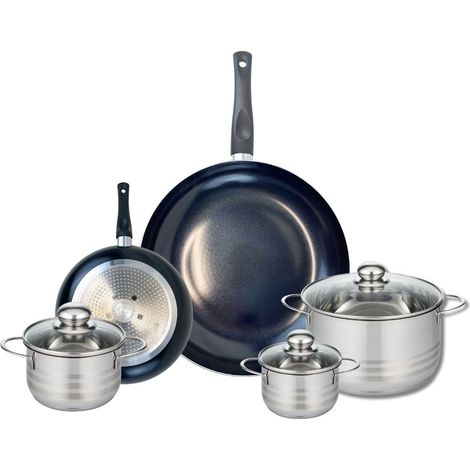 Ensemble de 2 Poêles de cuisson 20 et 32 cm et 3 faitouts 12, 14 et 20 cm Elo Prima Brillant (1/5)