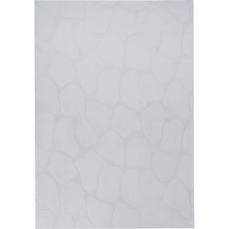 Area Rug Light Grey Fabric 160 x 230 cm Jacquard Rectangular Shape Accent Rug KAWI (1/5)