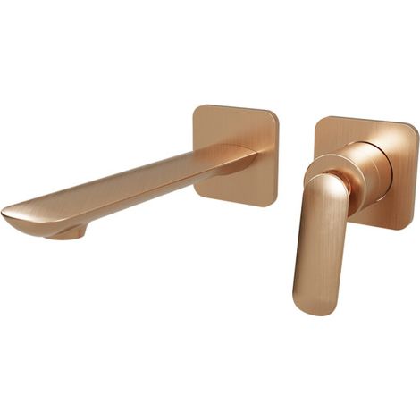 Façade mitigeur lavabo encastré 2 trous Or Rose Brossé Foil - CRISTINA ONDYNA FL25734P (1/2)